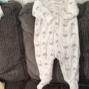 Carter's White Sheep Pattern Footie